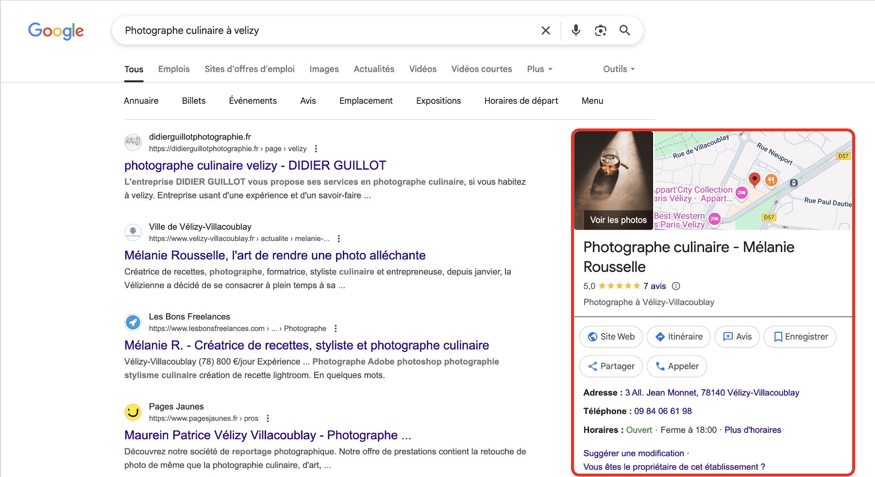Position zéro sur la recherche: "Photographe culinaire à Velizy"